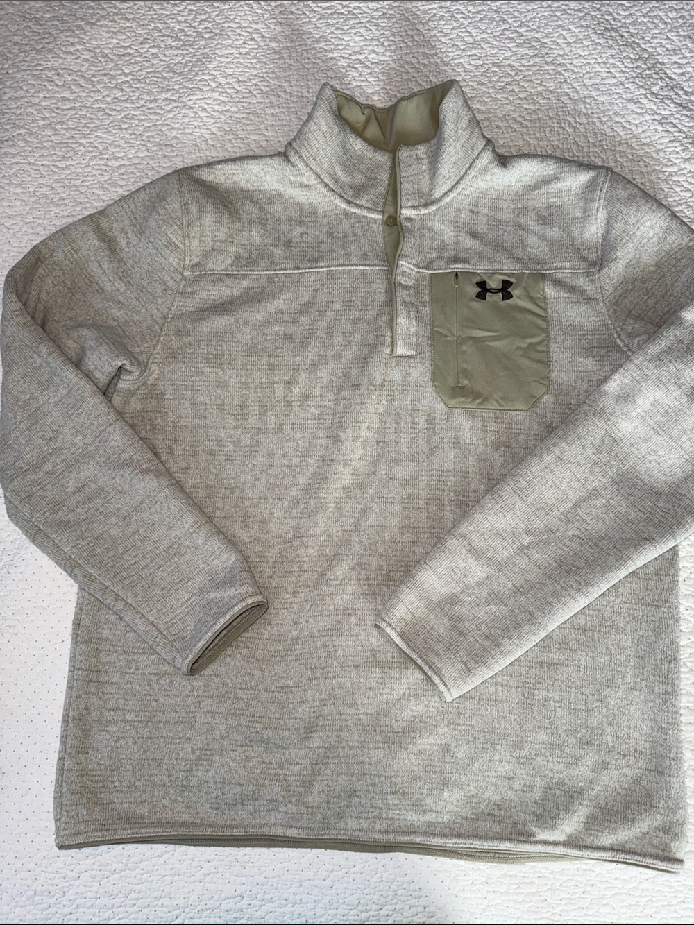Under Armour Henley Men's Light Gray 1/4 snap neck Sweater